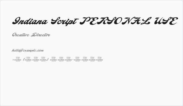 Indiana Script PERSONAL USE Business Card