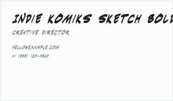 Indie Komiks Sketch BoldItalic Business Card