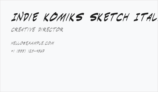 Indie Komiks Sketch Italic Business Card