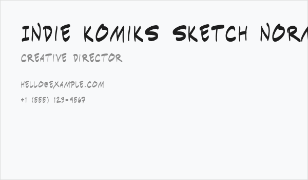 Indie Komiks Sketch Normal Business Card