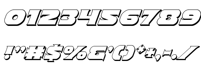Indigo Demon 3D Italic Font OTHER CHARS