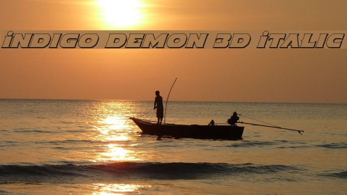 Indigo Demon 3D Italic Font examples
