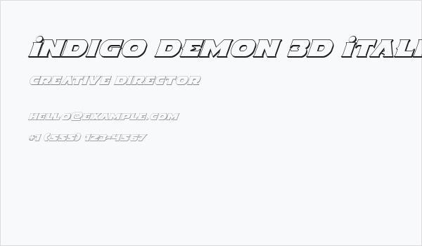 Indigo Demon 3D Italic Business Card