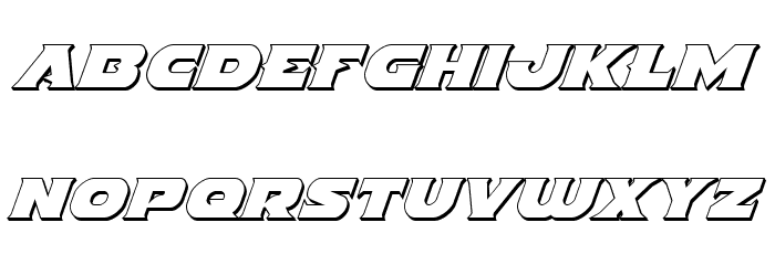 Indigo Demon 3D Italic Font LOWERCASE