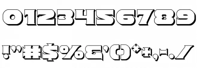Indigo Demon 3D Font OTHER CHARS