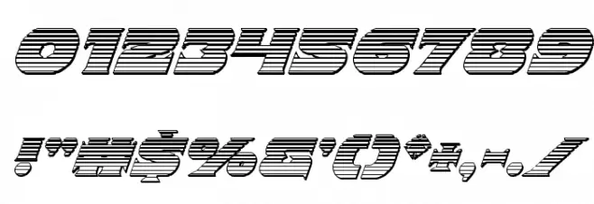 Indigo Demon Chrome Italic Font OTHER CHARS