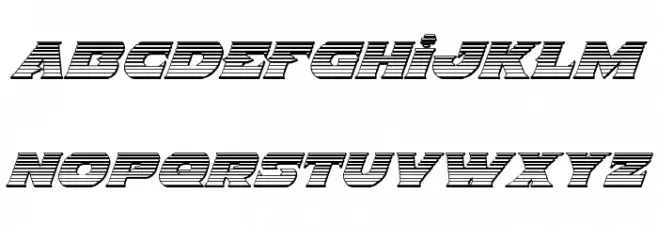 Indigo Demon Chrome Italic 字体 大写