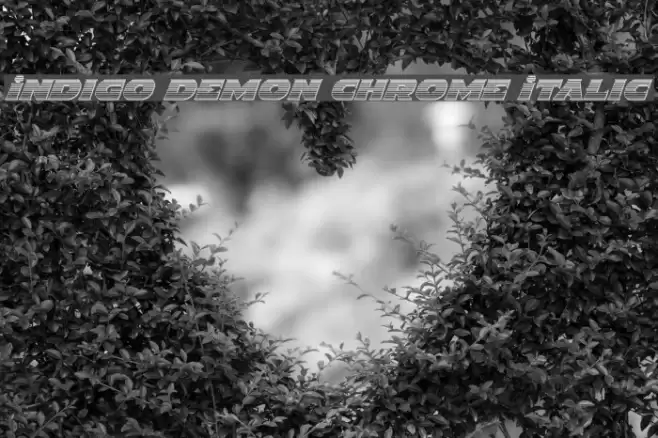 Indigo Demon Chrome Italic Font examples