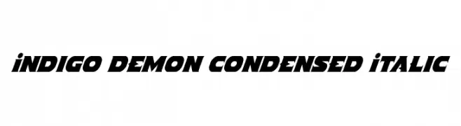 Indigo Demon Condensed Italic  Frei Schriftart Herunterladen