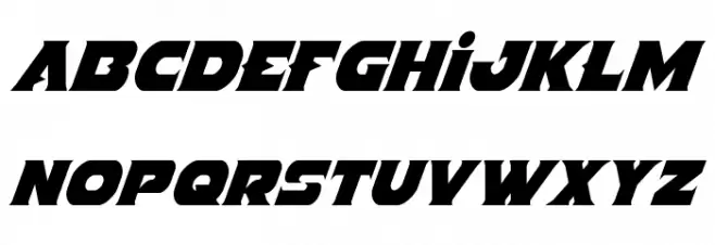 Indigo Demon Condensed Italic 字体 大写