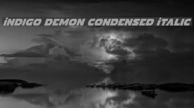 Indigo Demon Condensed Italic Font examples