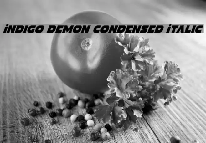 Indigo Demon Condensed Italic Font examples