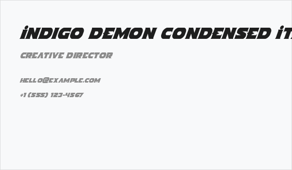 Indigo Demon Condensed Italic Business Card