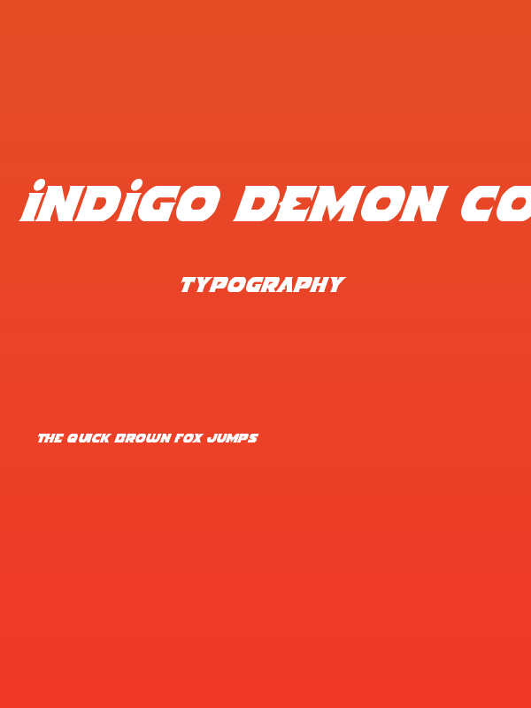 Indigo Demon Condensed Italic Poster