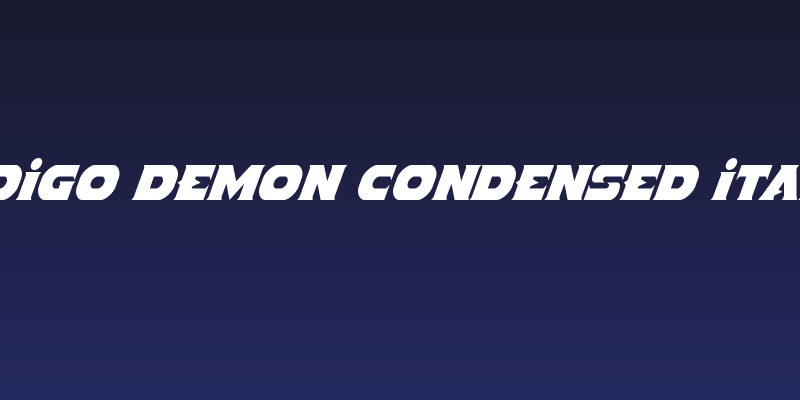 Indigo Demon Condensed Italic Social Header