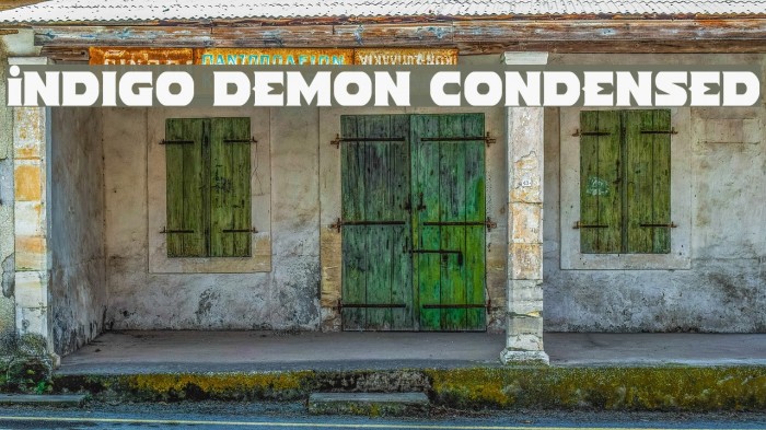 Indigo Demon Condensed Font examples