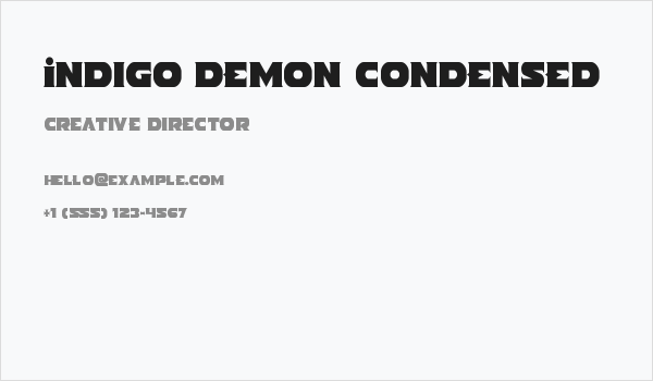 Indigo Demon Condensed Business Card
