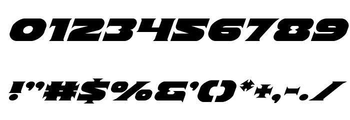 Indigo Demon Expanded Italic Font OTHER CHARS