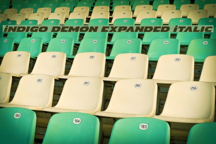 Indigo Demon Expanded Italic Font examples