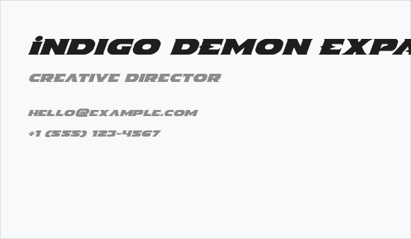 Indigo Demon Expanded Italic Business Card