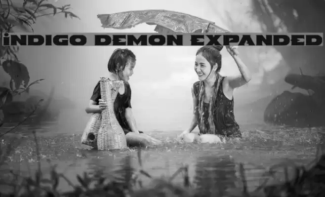 Indigo Demon Expanded Font examples