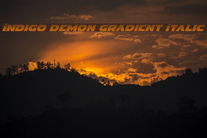 Indigo Demon Gradient Italic Example 1