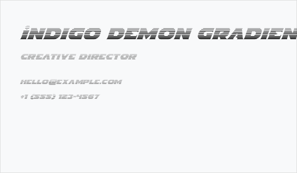 Indigo Demon Gradient Italic Business Card