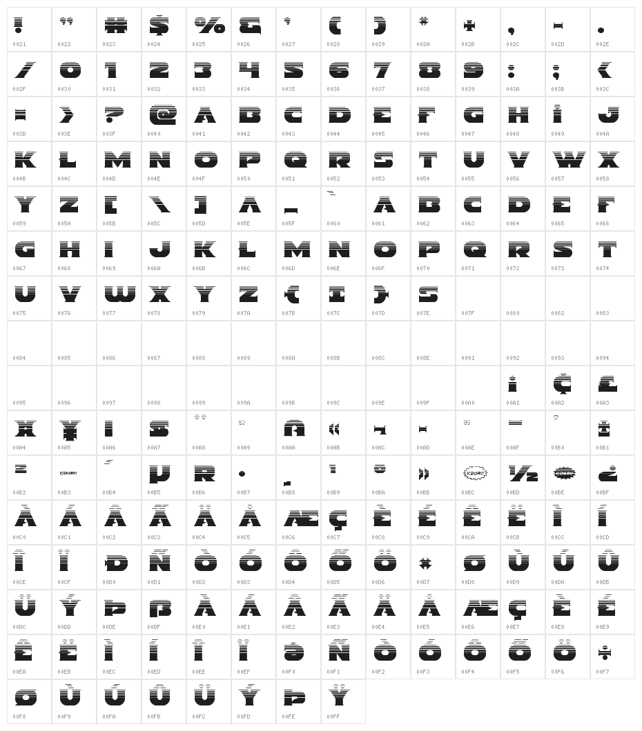 Indigo Demon Halftone Character Map