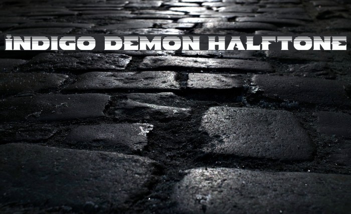 Indigo Demon Halftone Font examples
