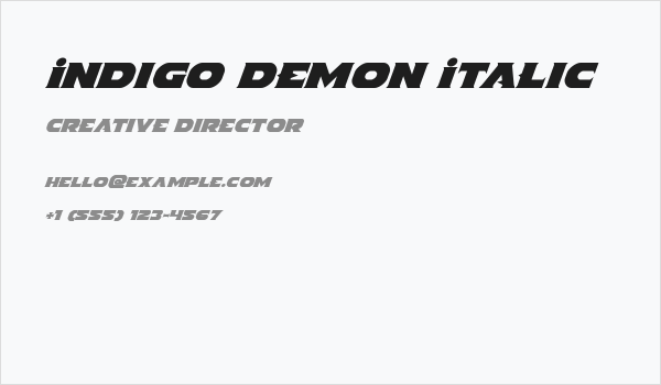 Indigo Demon Italic Business Card