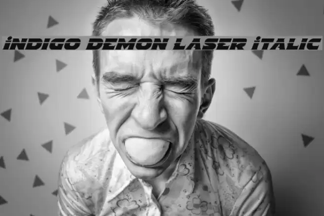 Indigo Demon Laser Italic Font examples