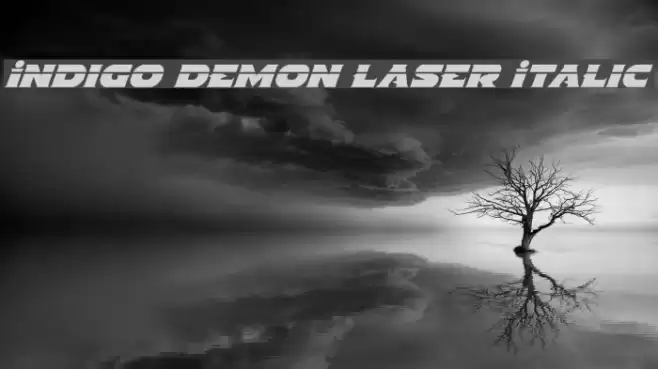 Indigo Demon Laser Italic Font examples