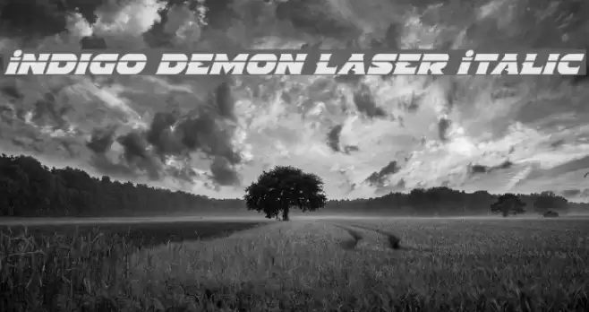 Indigo Demon Laser Italic Font examples