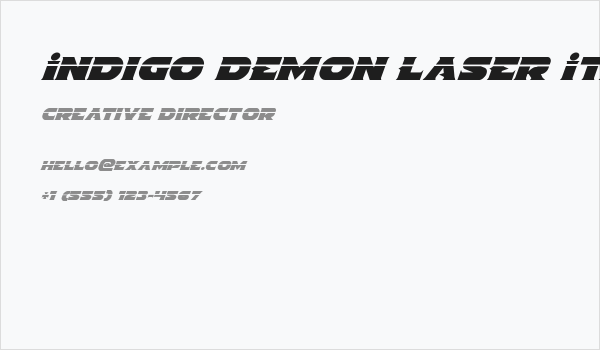 Indigo Demon Laser Italic Business Card