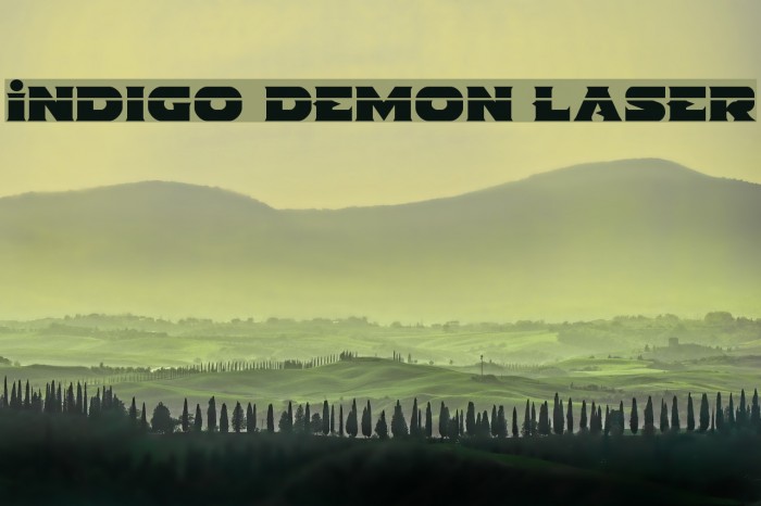 Indigo Demon Laser Font examples