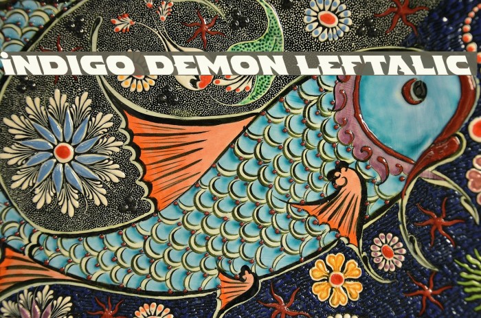 Indigo Demon Leftalic Font examples