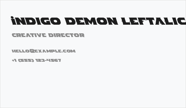 Indigo Demon Leftalic Business Card