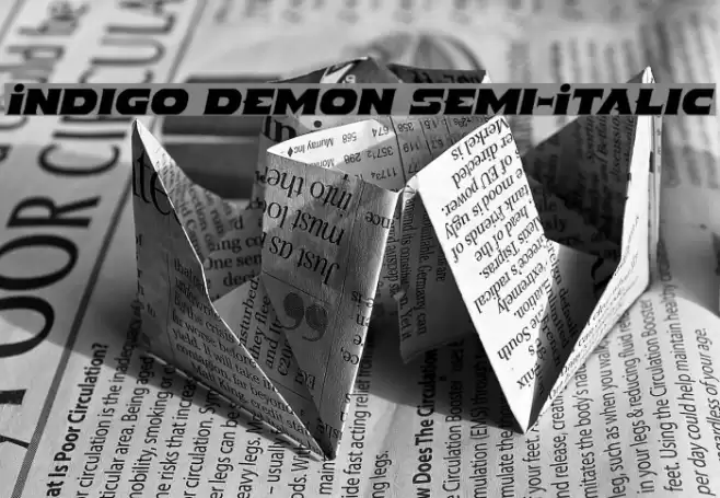 Indigo Demon Semi-Italic Font examples