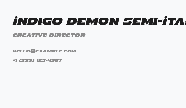 Indigo Demon Semi-Italic Business Card