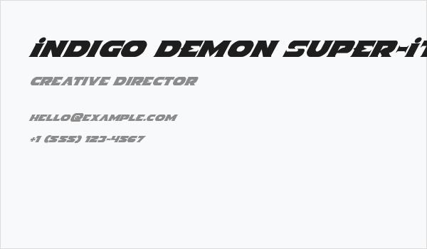 Indigo Demon Super-Italic Business Card