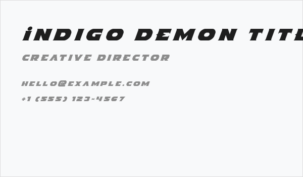 Indigo Demon Title Italic Business Card