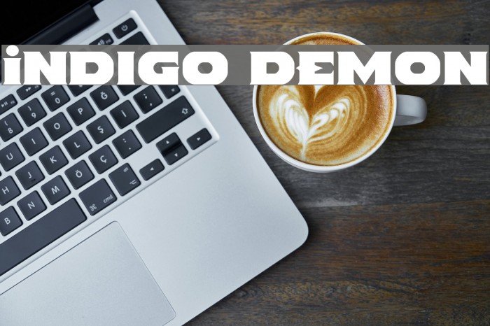 Indigo Demon Font examples