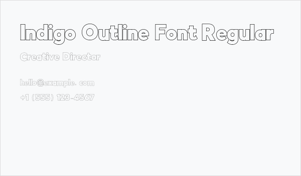 Indigo Outline Font Regular Business Card