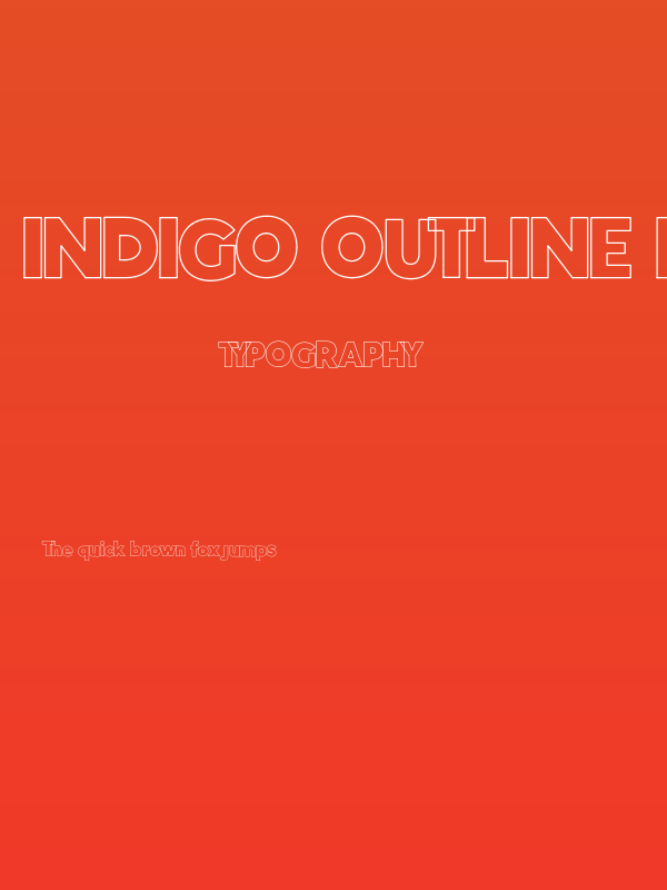Indigo Outline Font Regular Poster