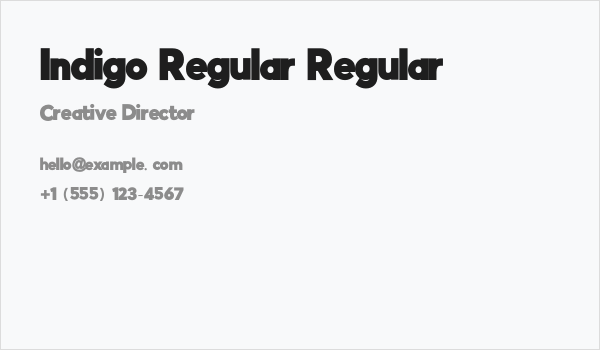 Indigo Regular Regular Business Card