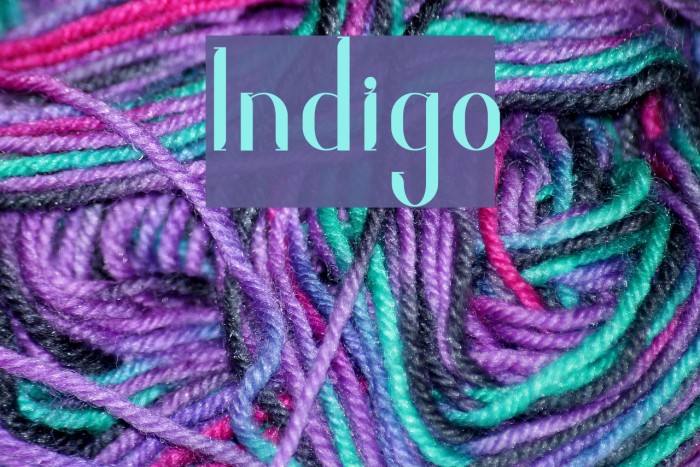 Indigo Font examples