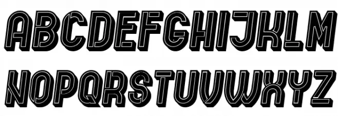 Indirect Implication 3D Filled Italic फ़ॉन्ट अपरकेस