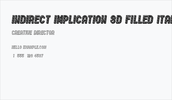 Indirect Implication 3D Filled Italic Business Card