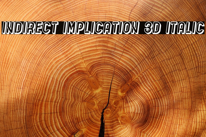 Indirect Implication 3D Italic Font examples