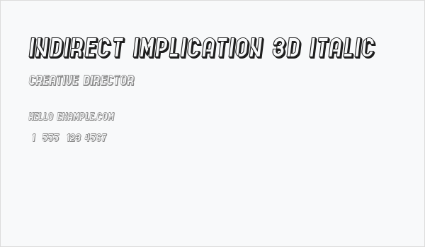 Indirect Implication 3D Italic Business Card